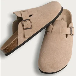 Women Classic Cork Suede Slippers New Soft Clogs Shoes with Arch Support Trendy Beach Slides Women Shoes Home Men Mules Slippers