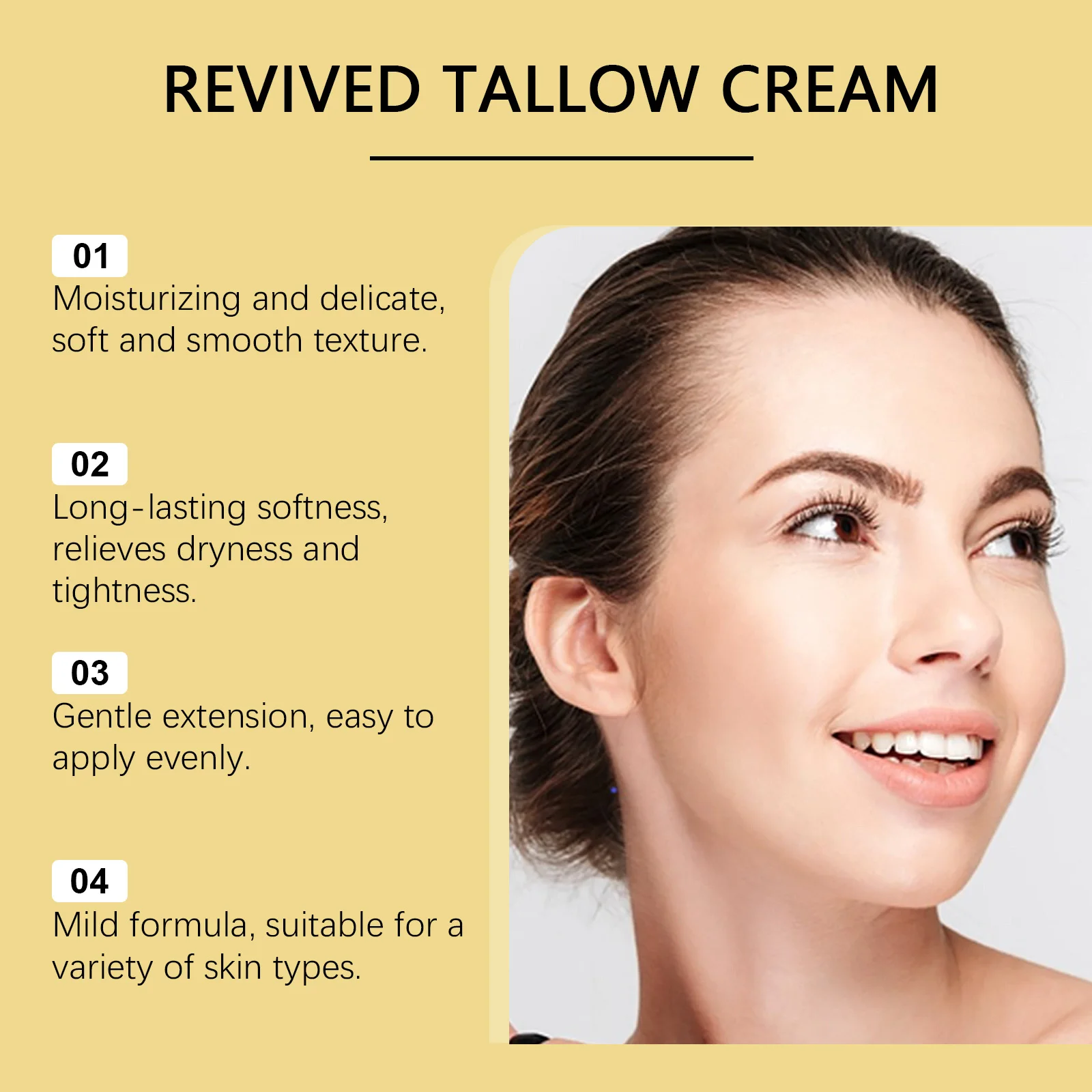 

Natural Tallow Face Moisturizer Beeswax Grass-Fed Whipped Tallow Honey Cream Moisturizing Nourish Fast Absorbing Body Skin Care