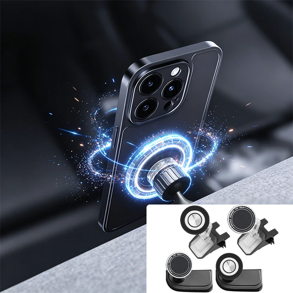 For Tesla Model 3/Y/YL Juniper Highland 2025 2026 Base Magnetic Phone Holder Dashboard Rotatable Bracket Mount Car Accessories 3