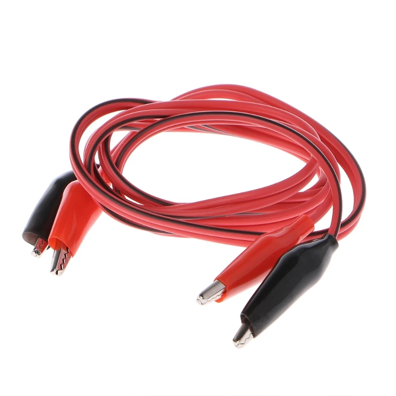 Wholesale 1Pcs 1meter Double Red and Black Clips Crocodile Cable Alligator Jumper Wire Test Leads