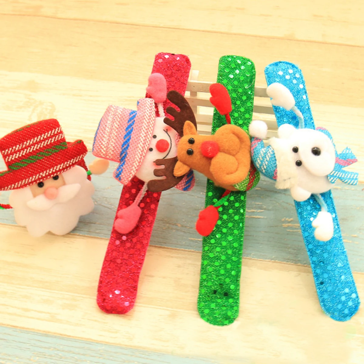 

Glow Bracelet Sequins Light up Bracelets LED Slap Toy Comfortable Wristband Christmas Skin-friendly