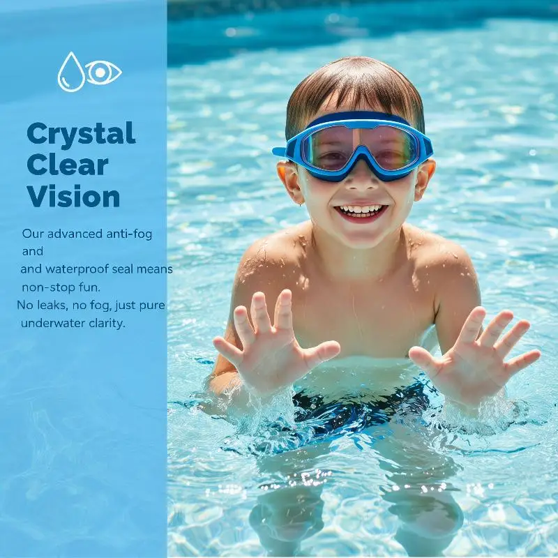 Professional Children Swimming Goggles Caps Waterproof Diving Goggles Anti Fog Competition Training Swimming For Boys Girls