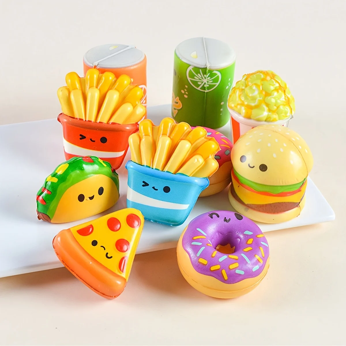 Mini Squeeze Toys, School and Birthday Gift Pack with Various Food &Fries Slow-Rising Squishy Toys,Random Styles Christma