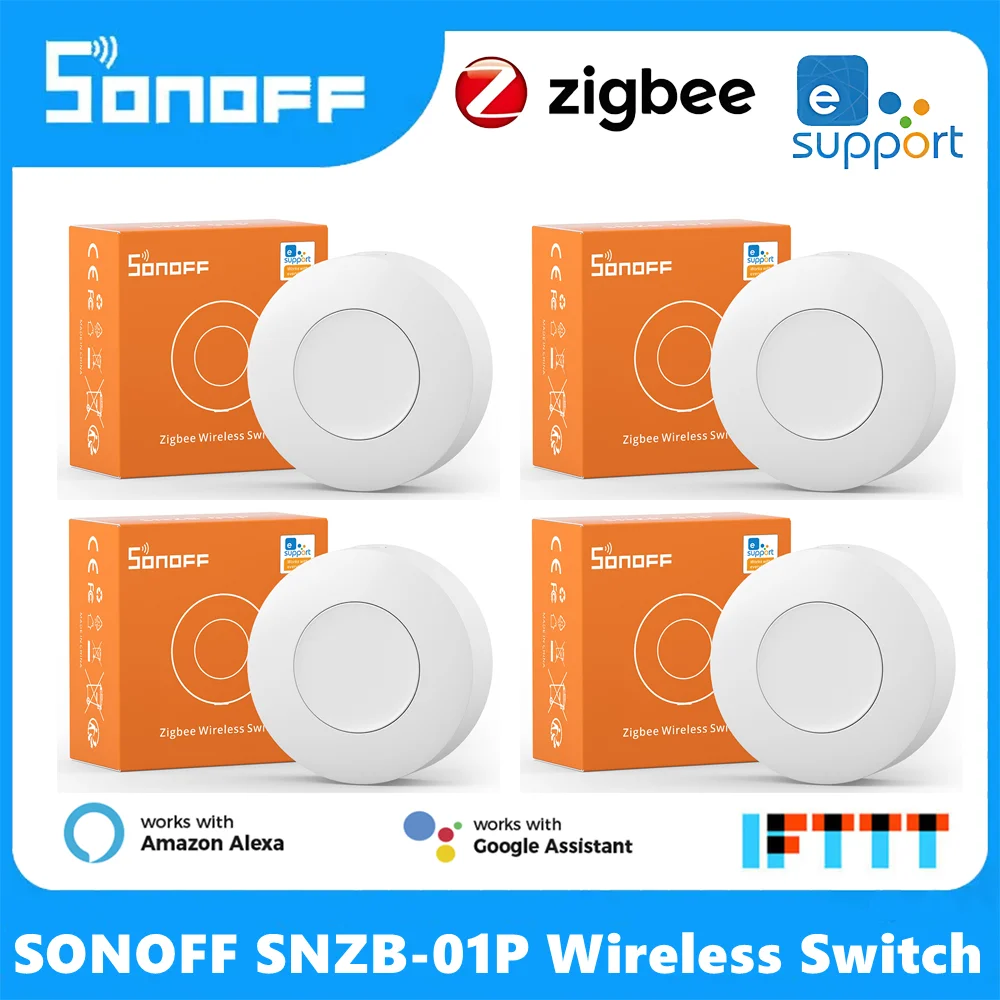 SONOFF SNZB-01P Zigbee Wireless Switch Button Smart Scene Switch Two Way Smart Home Control For EWeLink APP Alexa Smartthings