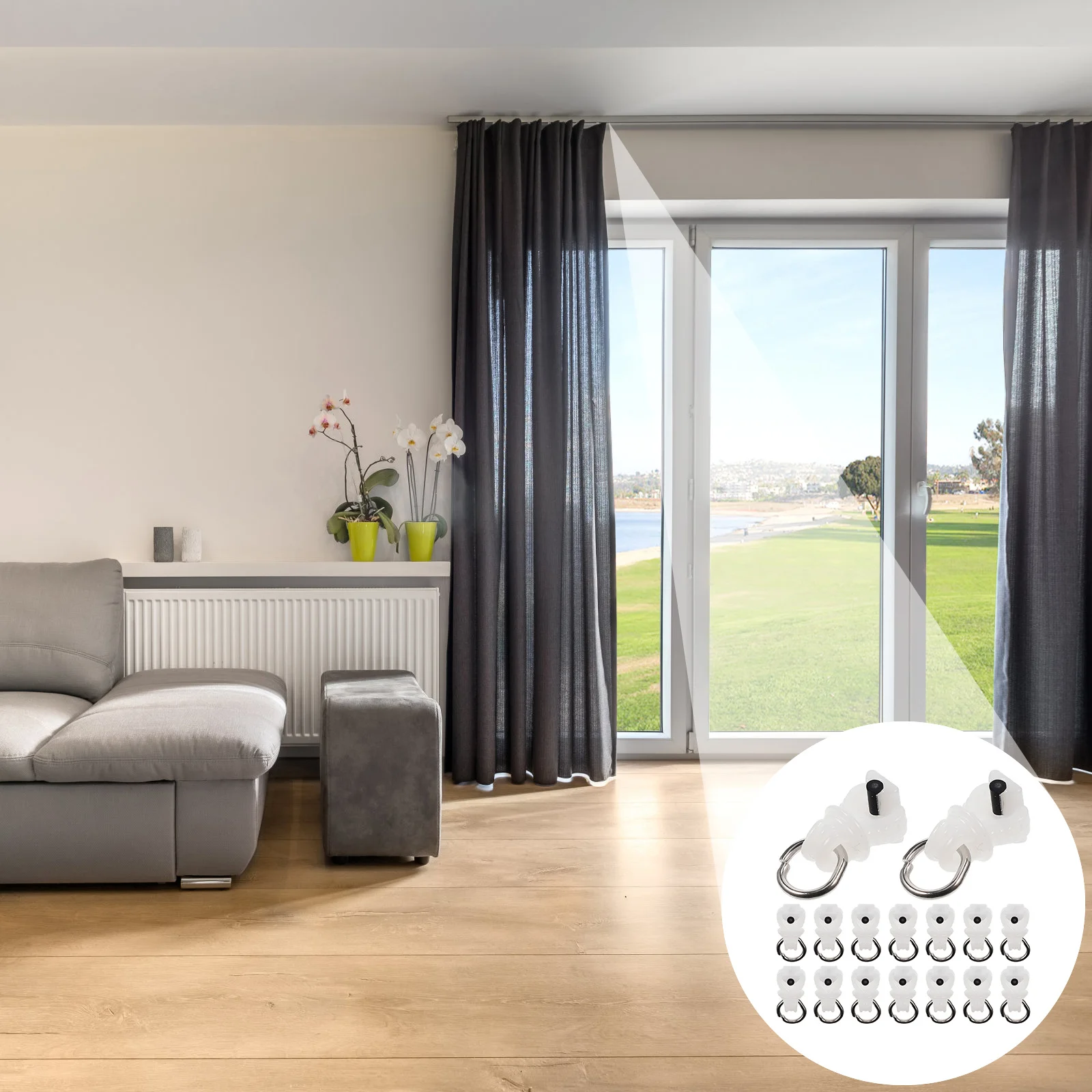 

100Pcs Curtain Track Gliders Heavy Duty Metal Plastic Drapery Runners Smooth Silent Rollers for Home Office Window Treatments