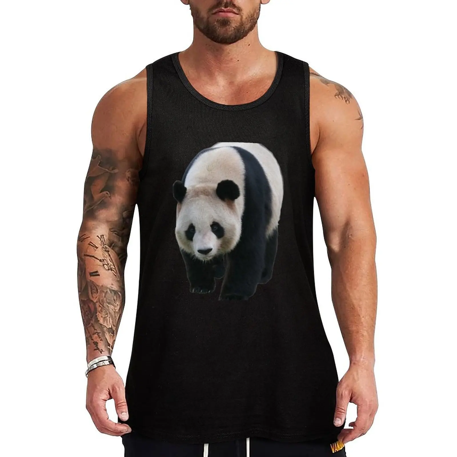 

Panda Tank Top Man sleeveless shirt t-shirts man bodybuilding men clothes Sports clothing