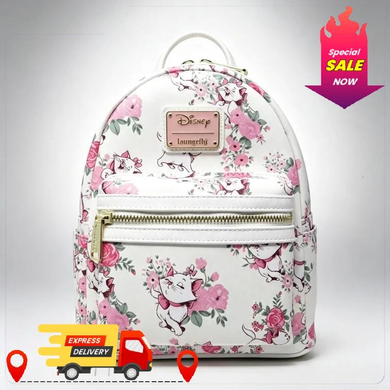 In Stock Loungefly Marie Cat The Aristocats Mini Backpack Pink Faux Leather Casual Daypack For Daily Travel Shopping Outdoor