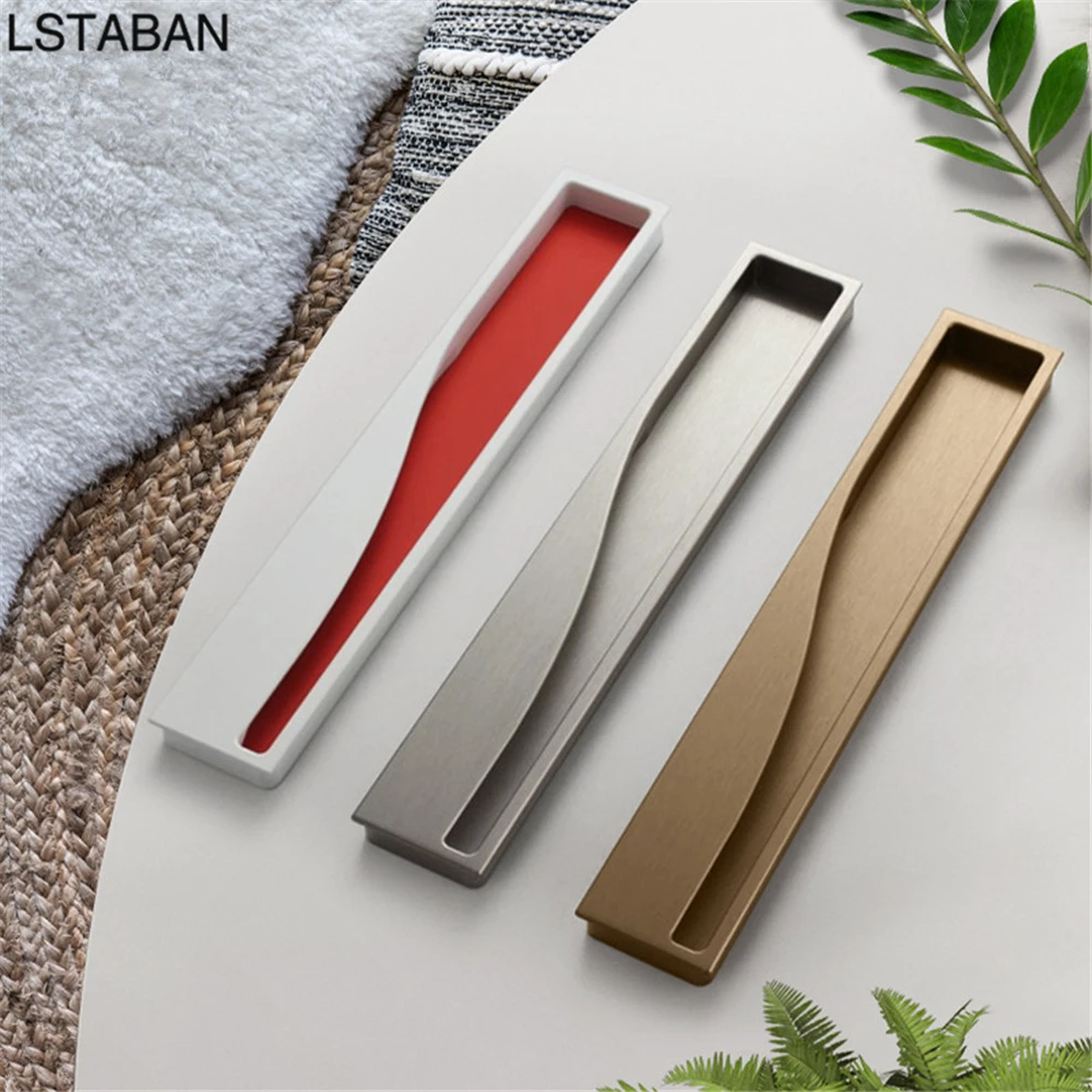 

Минималистичная роскошная дверная ручка для шкафа утопленная скрытая для кухонного шкафа удлиненная ручка дверная ручка для мебели с пазами