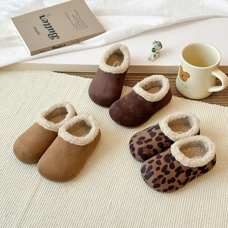 

Детская зимняя обувь на плоской подошве, детская обувь на мягкой подошве, домашняя плюшевая толстая меховая обувь для детей, тапочки для мальчиков и девочек, модные ботинки