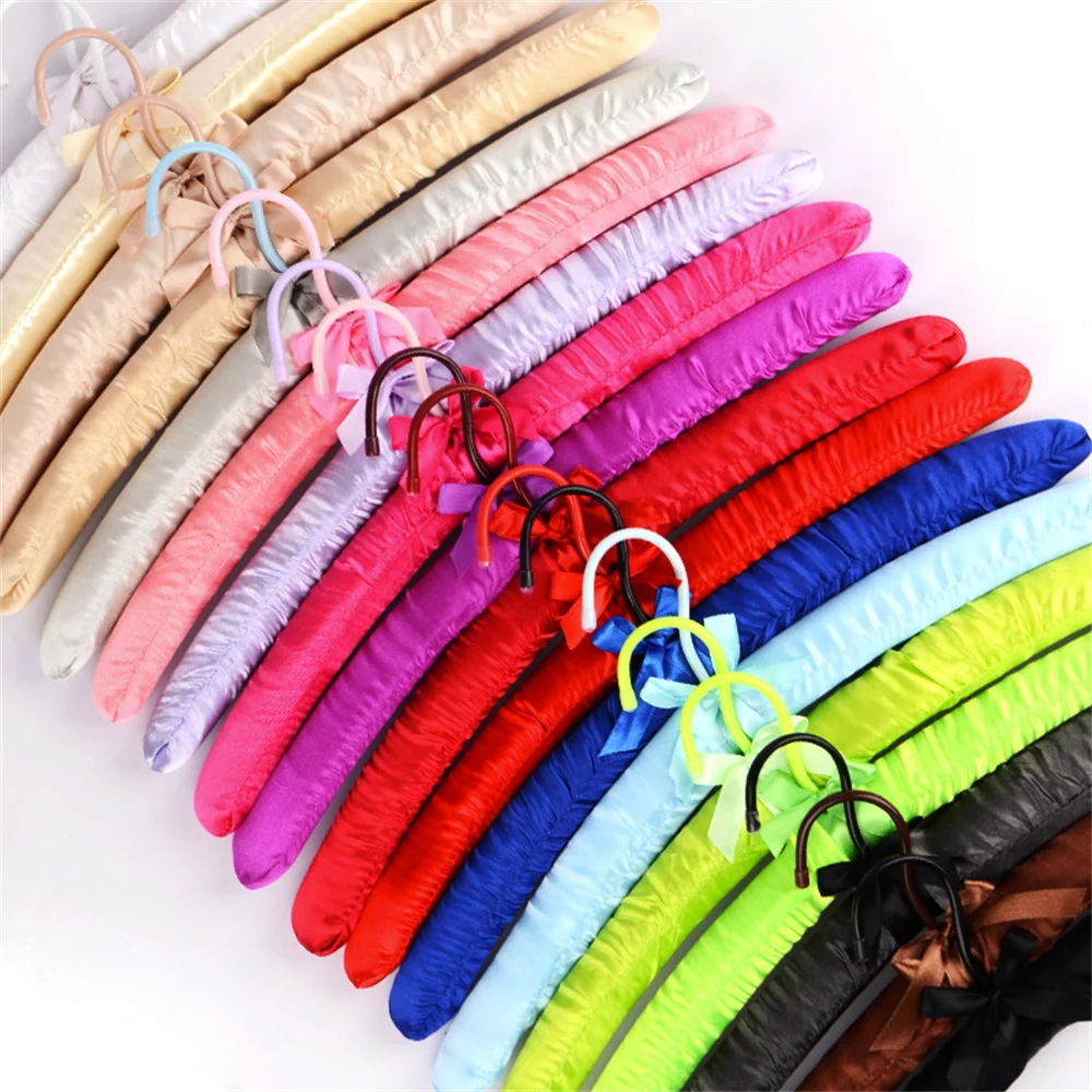 1pcs Silk Hanger Coat Satin Padded Clothes Silk Wrapped Display Hanger Sponge Hangers Clothes Hanger  Non-Slip Dress Hanger