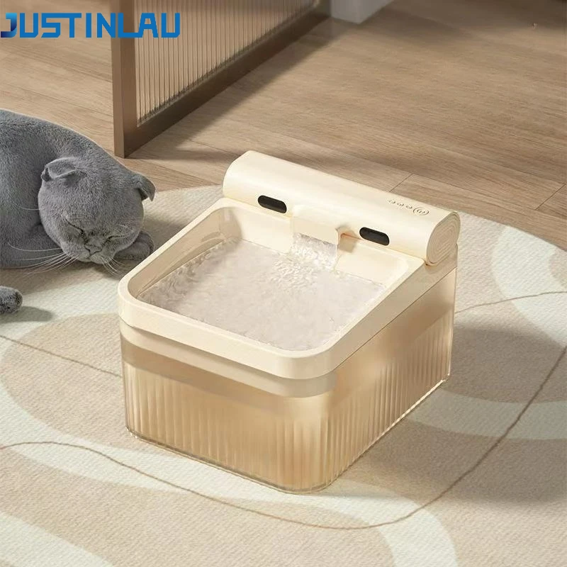 justinlau-3l-ワイヤレス自動猫用ウォーターファウンテンセンサースマートペットドリンクファウンテン食品グレードペットウォーターディスペンサー犬猫用