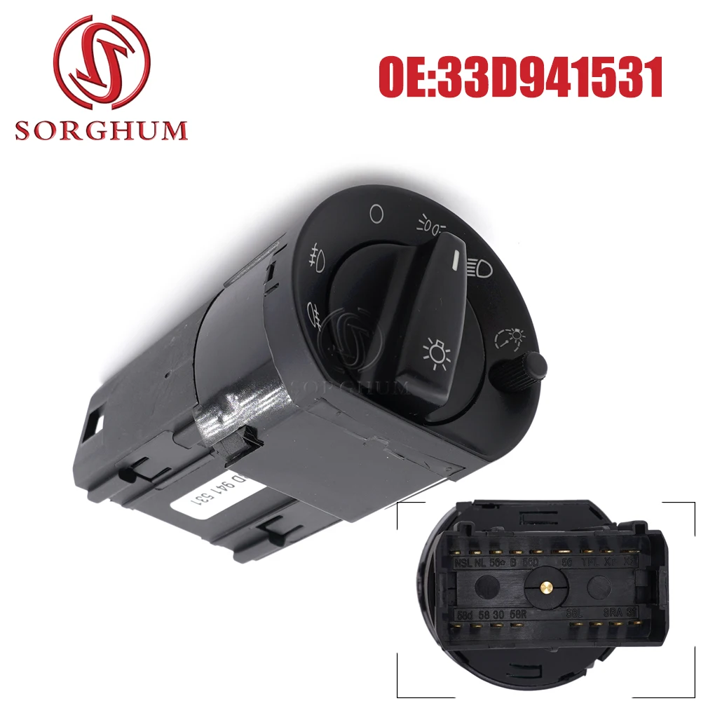 SORGHUM Headlight Head lamp Styling Car Headlight Lamp Fog Control Switch  For VW Santana 3000 4000 33D941531 Car Accessories