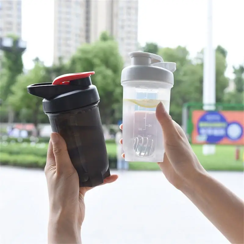 Cute Water Bottle For Girl Drink Leak Proof Sports Bottles Protein Shaker Water Bottle Mixing Cup Portable Drinkware