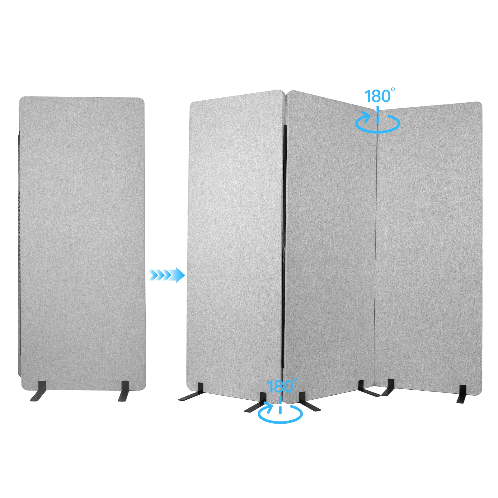 Room Divider Screen 3Panel Folding Privacy Screens Soundproof Privacy Panels Freestanding Room Divider Partition for Office Dorm