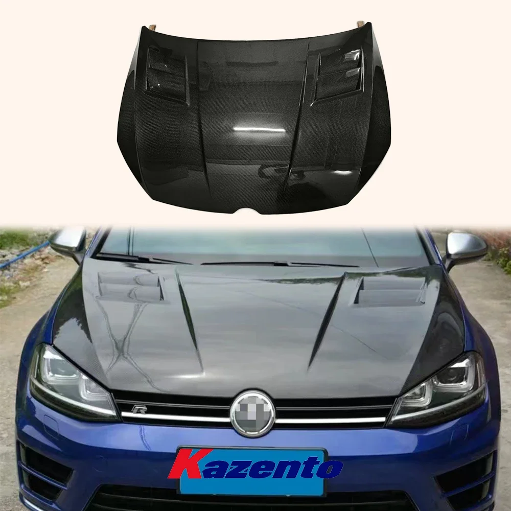 For VW GOLF 7 7.5 R GTI AS Style Carbon Fiber Cooling Vented Front Hood Bonnet