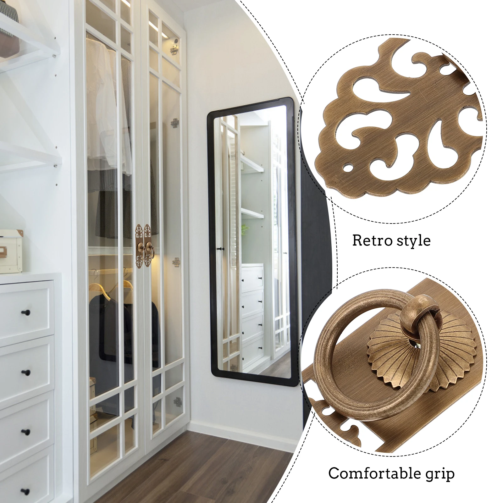 

1Set Classic Brass Cabinet Handle Drawer Pull Handle Wardrobe Furniture Pull Retro Style Cabinet Pulls