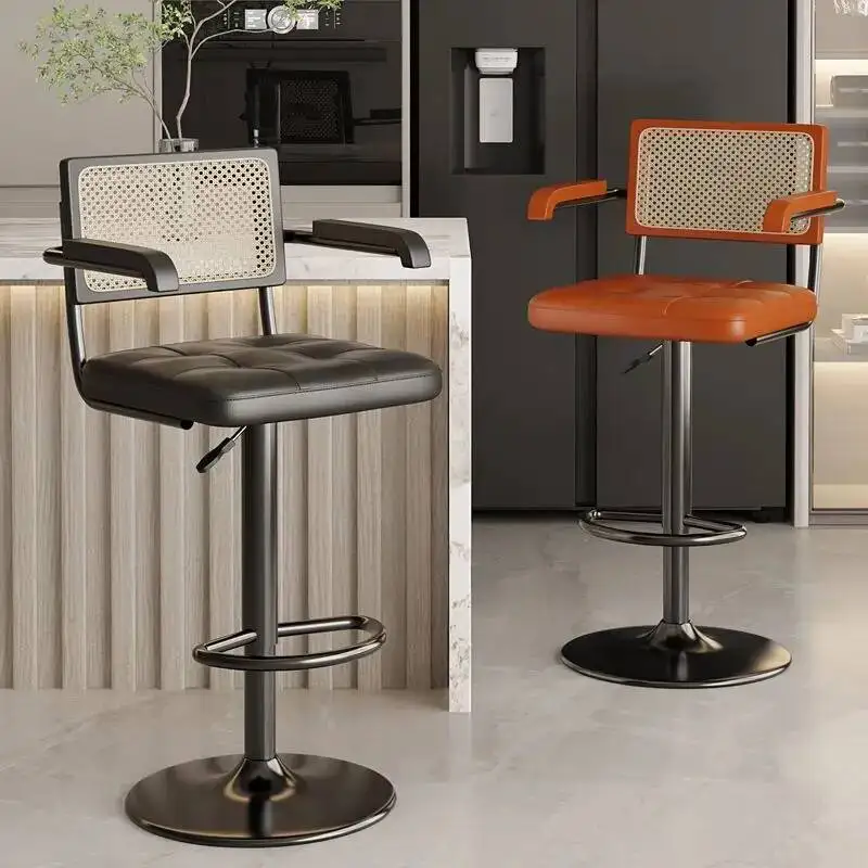 

Скандинавский современный простой легкий роскошный барный стул в средневековом стиле для дома, гостиной, обеденного стола, стул с высокой спинкой для ног