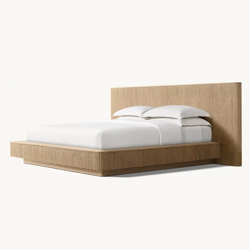 

American country retro 1.8 meters double bed villa bedroom simple solid wood bed