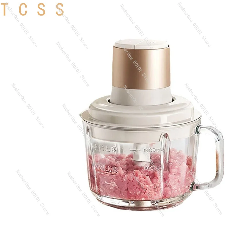 Electric Meat Chopper Grinder Multifunctional Food Processor Dumpling Filling Maker 2L Glass Bowl Stainless Steel Blade Home