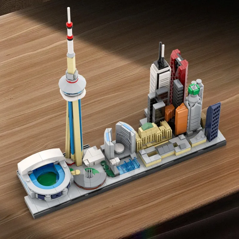 MOC Toronto Skyline bloques de construcción ciudad punto de referencia arquitectura modelo Street View ladrillos DIY montaje juguetes niños regalo de Navidad