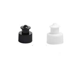 24-410 28-410 ribbed side plastic push pull lid cap for lotion water bottle 10pc