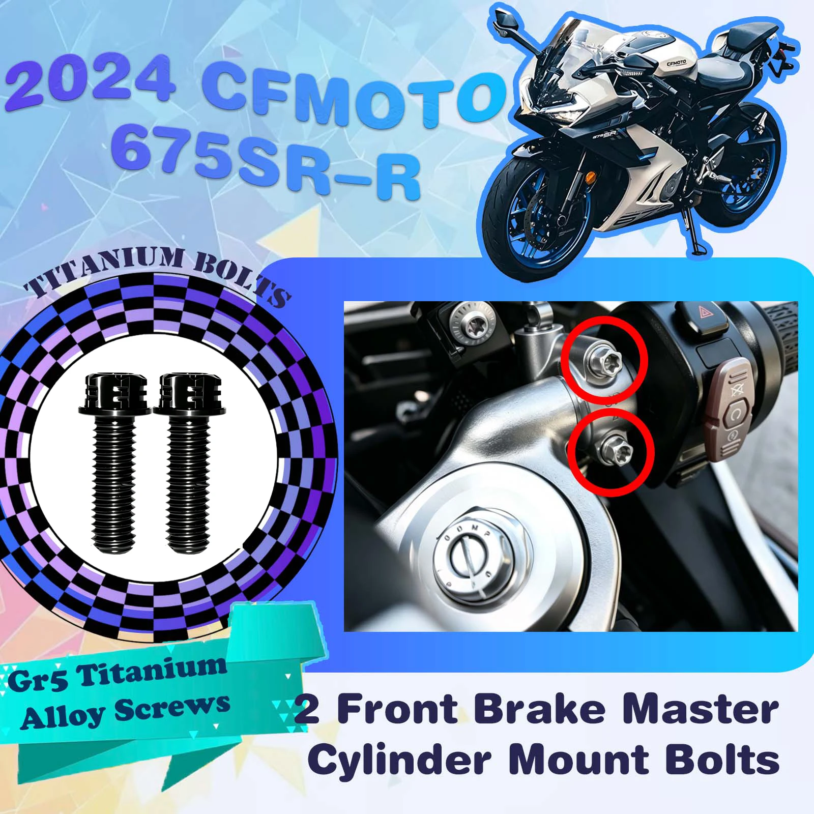 TIFOLD Full Vehicle Titanium Alloy Modification Bolts for CFMOTO 675 SR-R 2024 Model