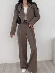 Set di pantaloni Blazer corto Casual da donna Set di due pezzi ragazza Outifits New Pure Color Office Wear Fashion Pantsuit Plus Size primavera