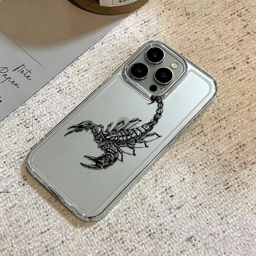 Funda Scorpion para iPhone 14 Pro Max, 15 Air, 16 Plus, 11, 12, 13, 17, Carcasa Protectora Suave con Absorción de Impactos