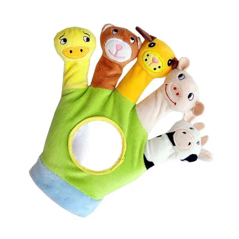 Plush Animal Hand Puppets Story Time Toy 5 Animal Designs Hand Puppet Gloves Interactive Educational Toy For Kids Imaginative