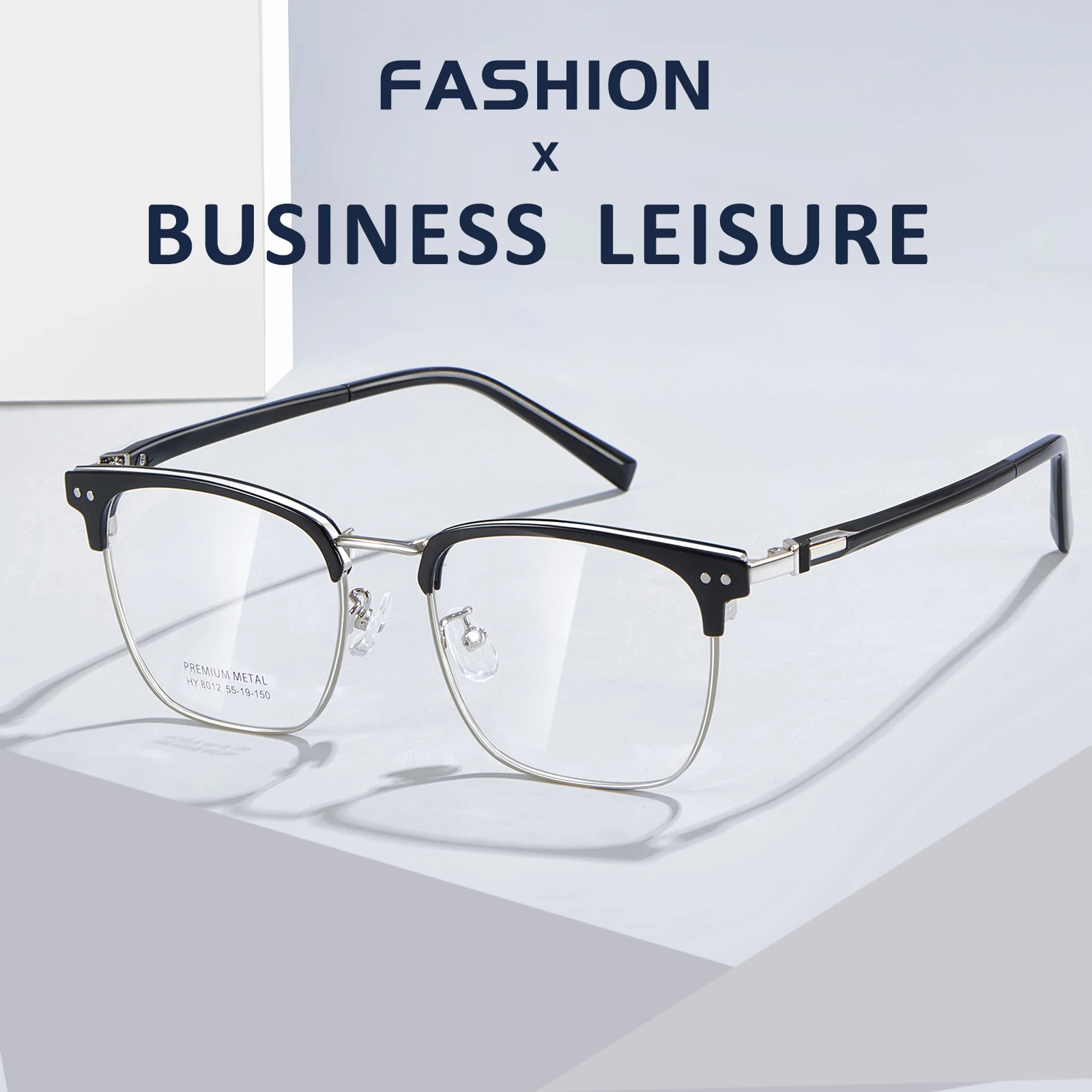 VICKI Stylish Two-tone Retro Eyebrow Frame Temperament Glasses Frame Flexible Can Be Customized Prescription Multi-focus 8012