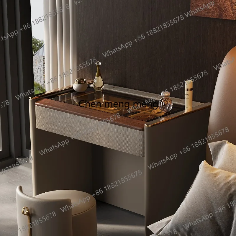 

Light luxury dresser bedroom, minimalist smart electric lift, storage dressing table