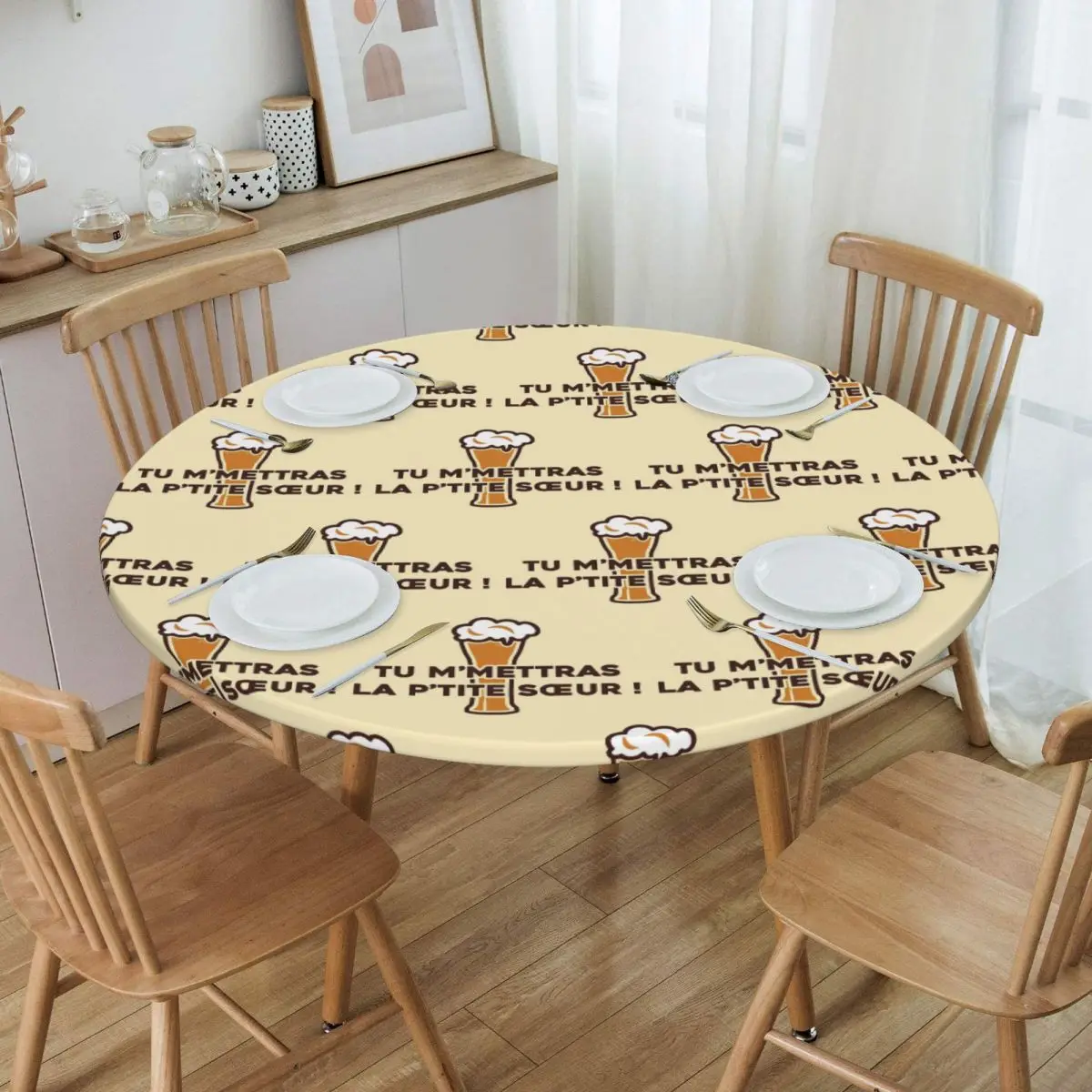 You Will Send Me The Little Sister! Dikkenek Waterproof Round Tablecloth Oilproof Table Cloth Kitchen Events Dining Table Cover