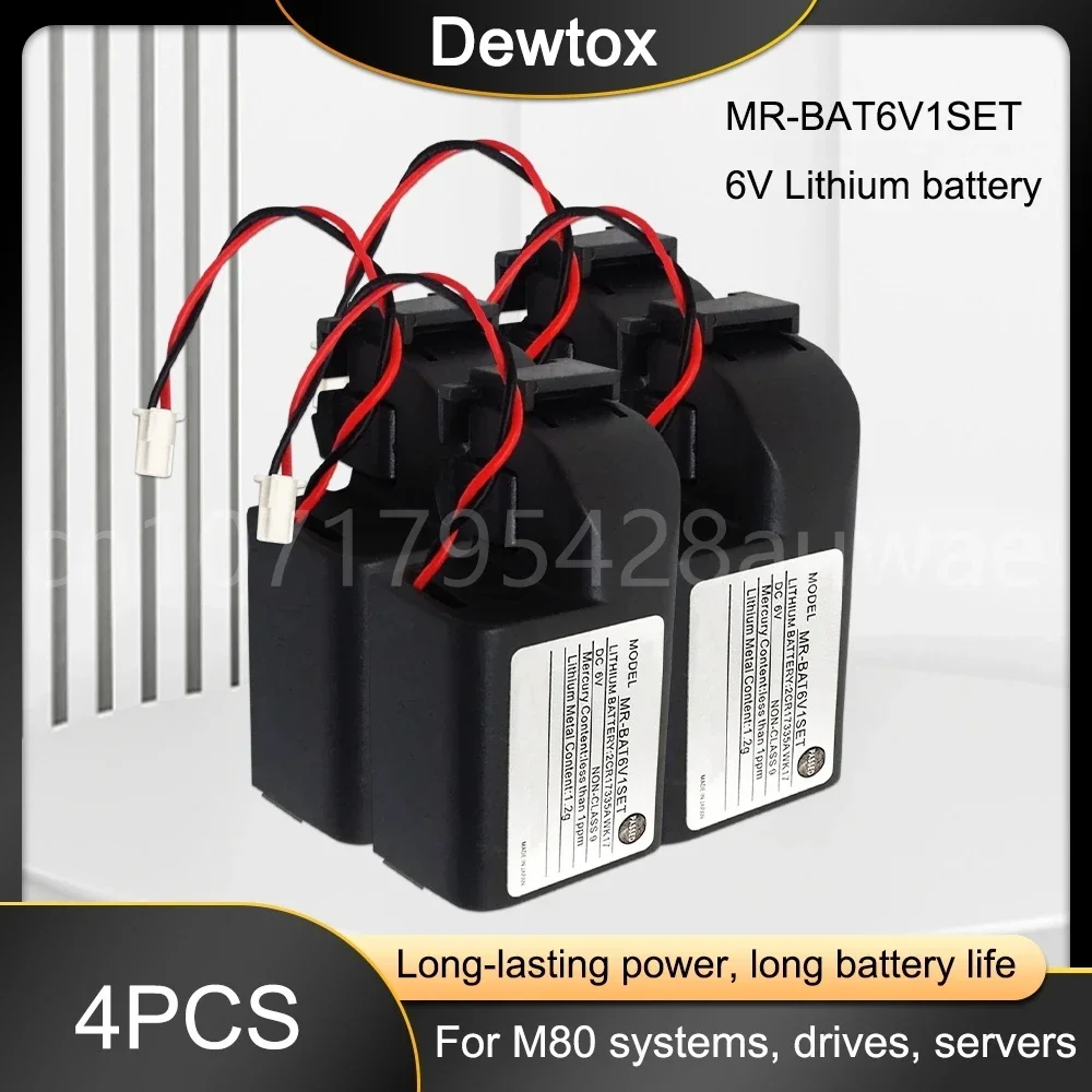 4PCS MR-J4 MR-BAT6V1SET 6V 2400mAh Servo Lithium Battery M80 Drive Battery for Servo CNC System