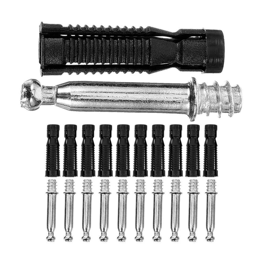 

100Pcs Cam Lock Furniture Connectors Invisible Fasteners Durable Steel Nylon Pre-Inserted Nuts Self-Tapping for Cabinet Wardrobe