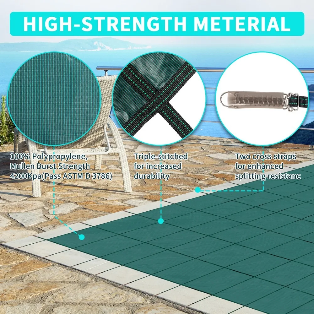 غطاء حمام السباحة لحمامات السباحة الداخلية، غطاء حمام سباحة شتوي مستطيل لحمامات السباحة الداخلية #6