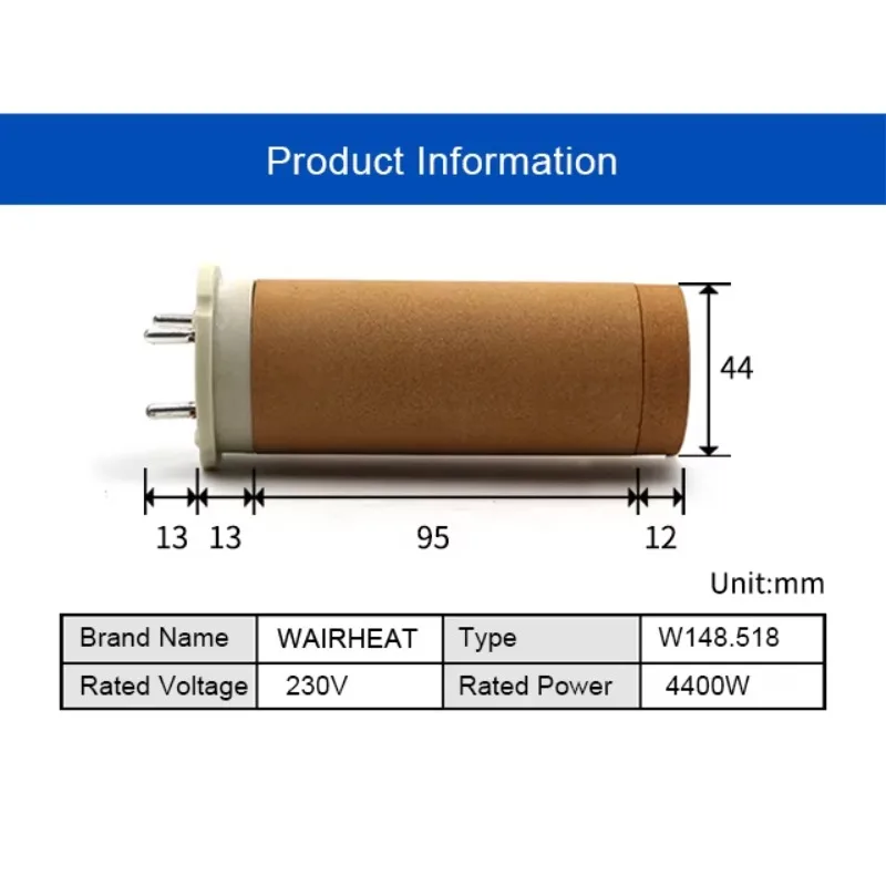 W148.518 230V 4400W Ceramic Heating element for Hot air-Gun