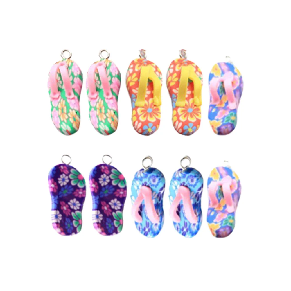 10pcs Clay Pendant Charms Colorful Flop Charms Bracelet Diy Making Accessories for Necklace Jewelry Keychain (Assorted Color)