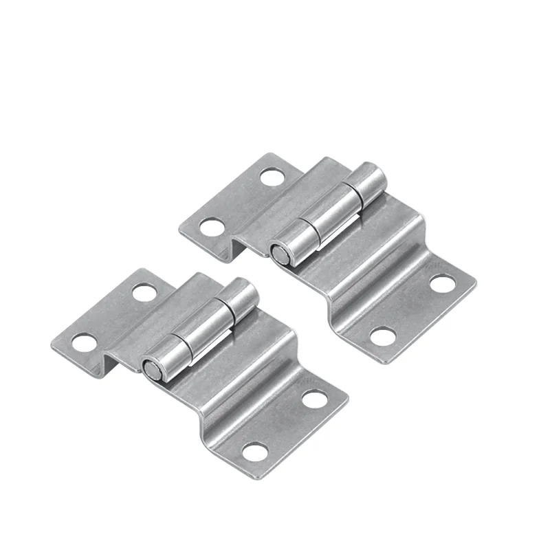 2pcs 304 Stainless Steel Special-Shaped Three-Fold Hinge, Aviation Case Accessory, Support Hinge, Flat-Open Bending Door Shaft