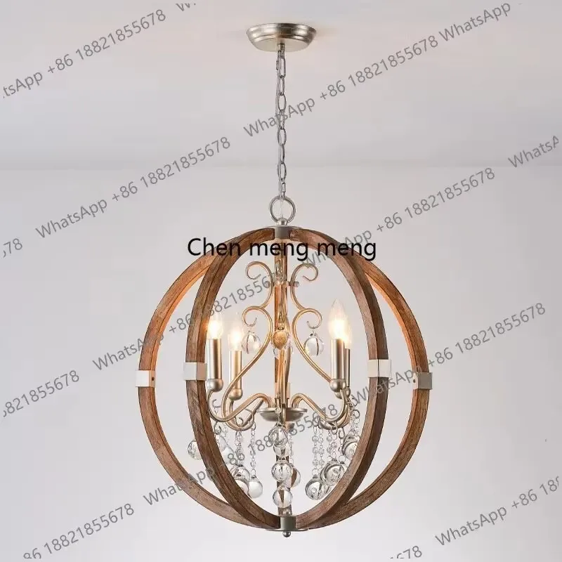 CC182 American simple country wood art bar restaurant French medieval crystal study bedroom chandelier light