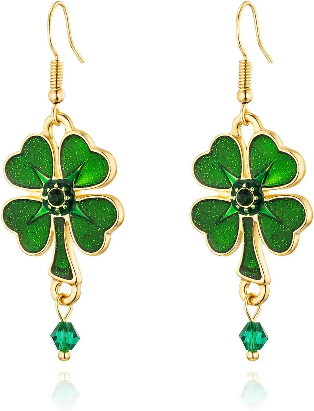 St Patricks day Decorations, Clover Earrings for Girls Women, Good Luck Shamrocks Jewelry, Charm Irish Party Gift