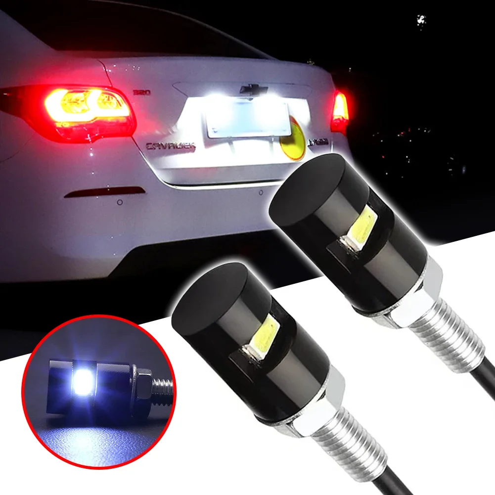 2PCS 12V 5630 SMD LED Car Motorcycle License Number Plate Lights Lamp Auto Tail Front Screw Bolt Bulbs Lamps Light Source