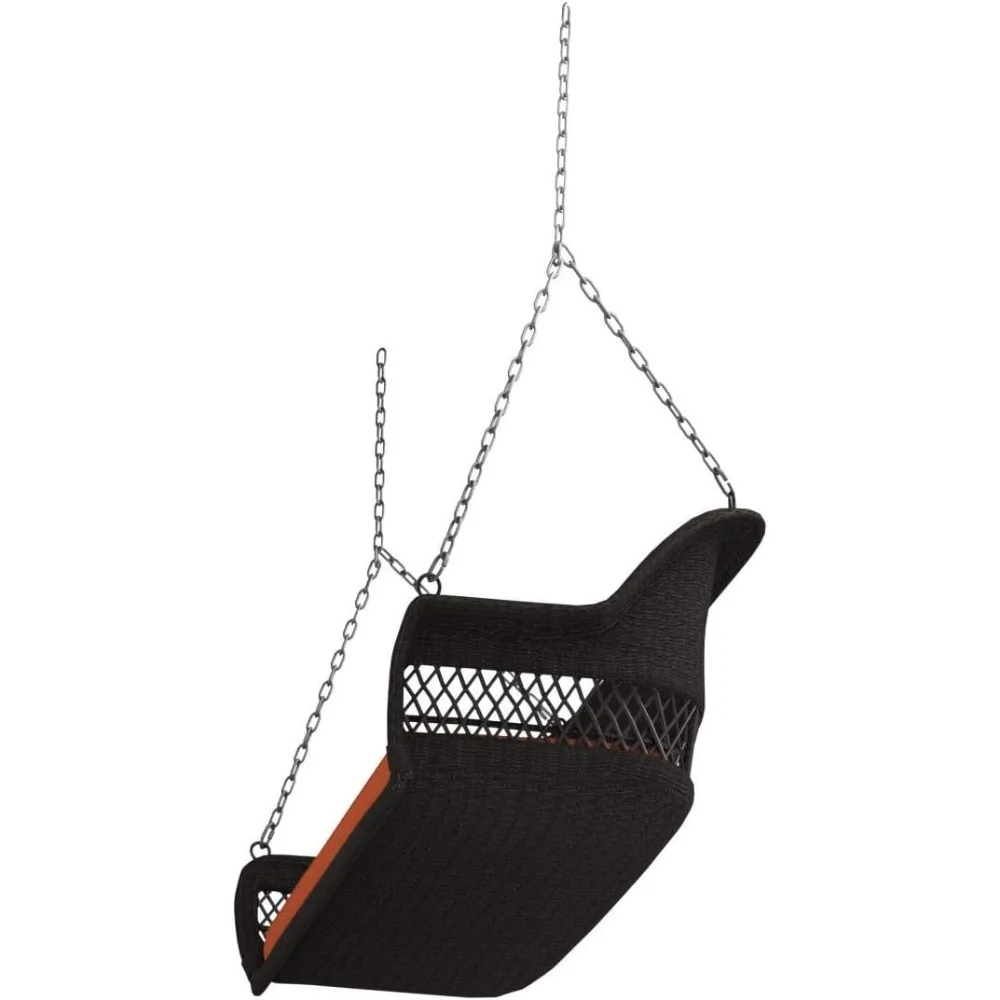 Columpio de mimbre para porche con cojín