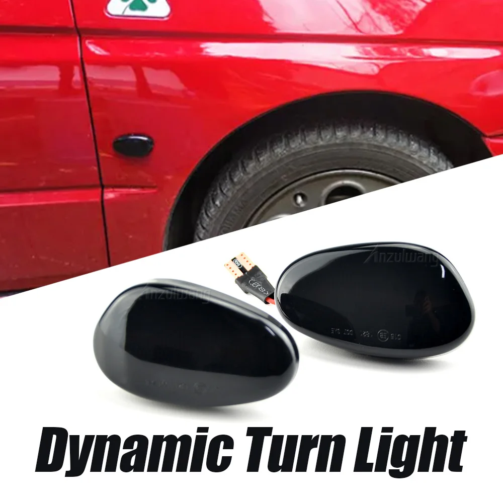 2Pcs LED Sequential Dynamic Fender Side Marker Turn Signal Repeater Lamp For Alfa Romeo 145 146 Type 930 Car Light Accessories