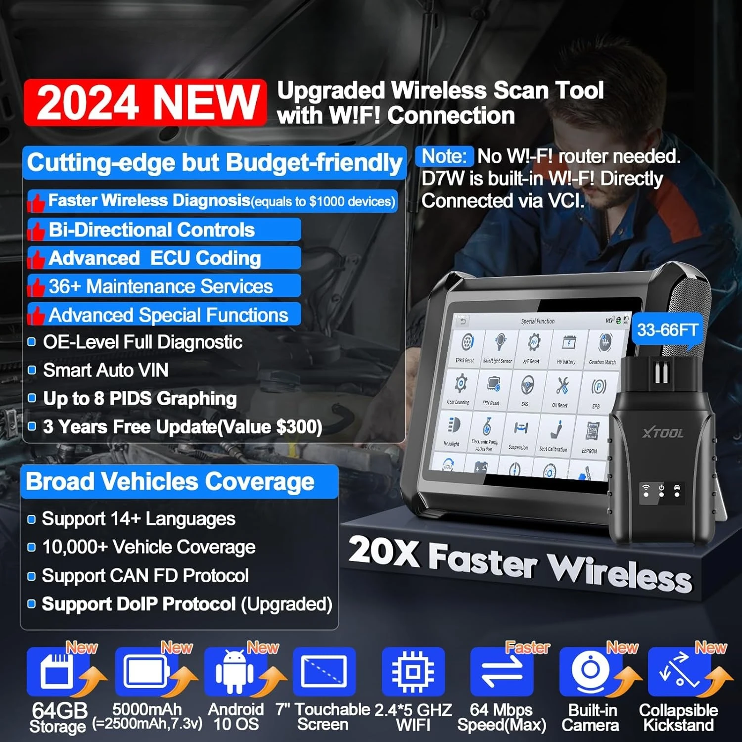 D7W OBD2 Scanner Di… - image