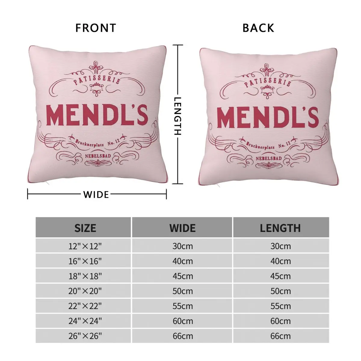 Grand Budapest Hotel Mendl's Patisserie Pillowcase Polyester Linen Velvet Pattern Zip Decor Sofa Cushion Cover