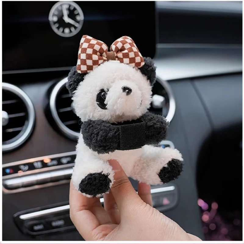 2025 New Car Accessory - Turn Signal Wiper Panda Doll Cute Gear Shift Decor for Women, Fun Car Interior Ornament image 6