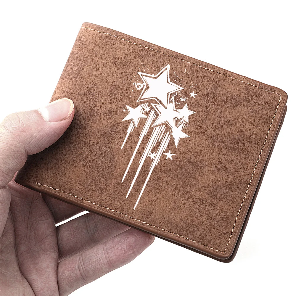 Herren-Geldbörse, modischer Druck, Sternumriss, flaches Design, hochwertige kreative Geldbörse