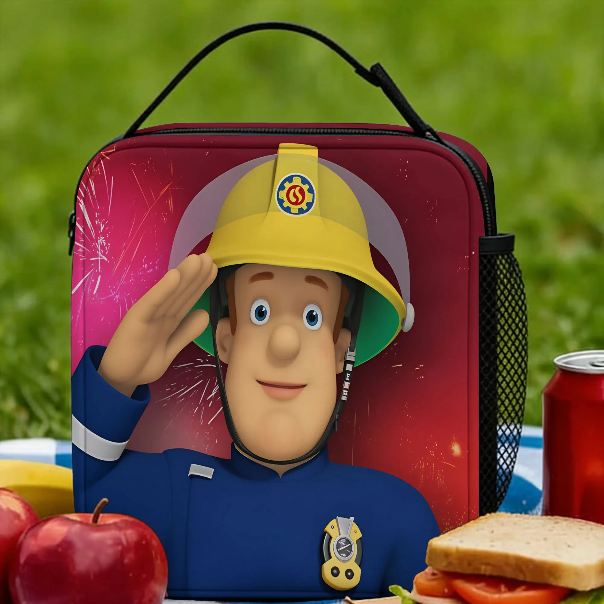

Сумка для обеда Fireman Sam, повседневная сумка для обеда, удобная дорожная термосумка для детей, водонепроницаемая сумка-холодильник на заказ