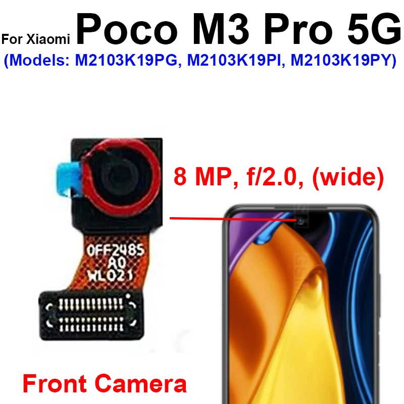 Rear Main Front Camera For Xiaomi Pocophone POCO M3 M3 Pro 4G 5G Front Selfie Samll Facing Back Camera Camera Flex Cable Parts