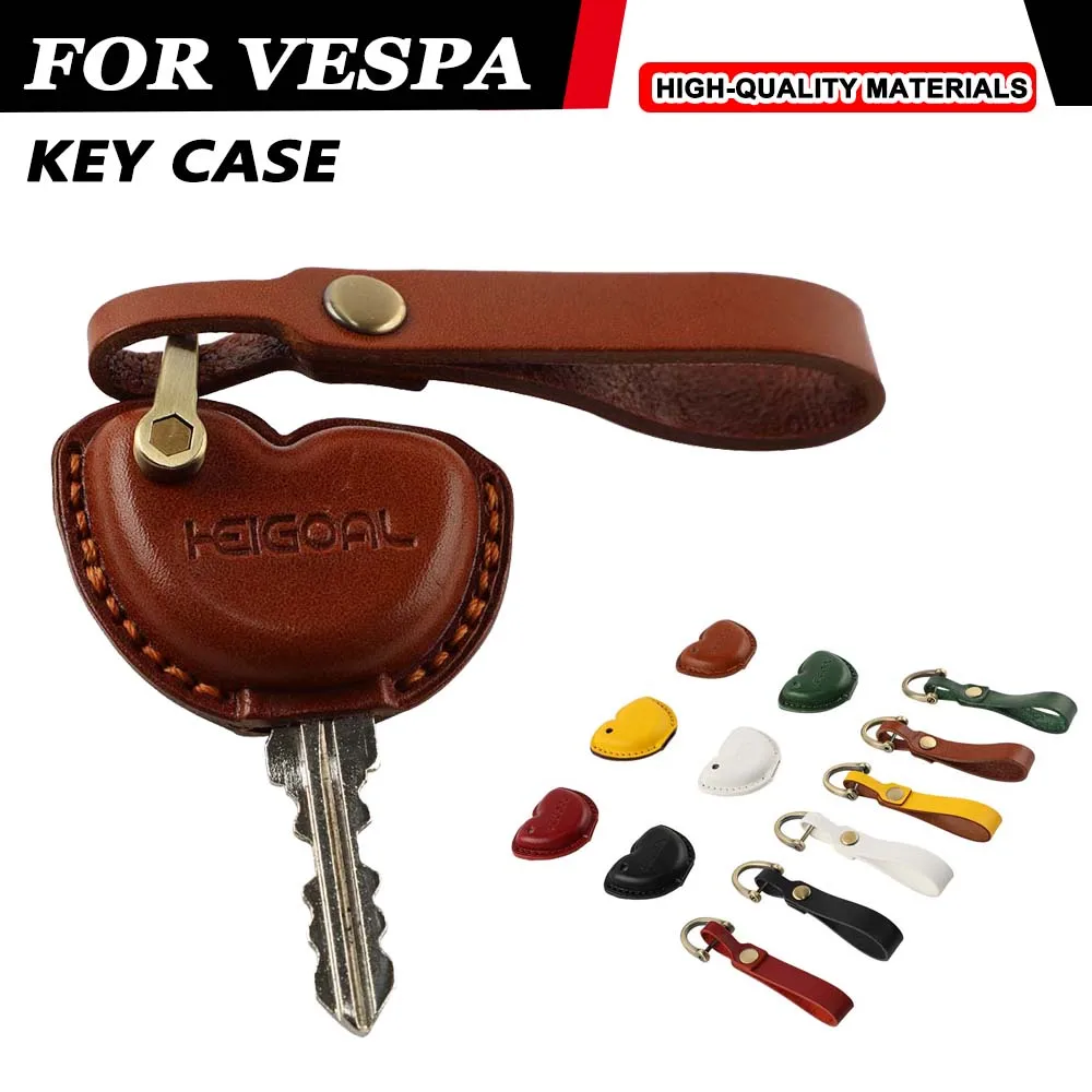 For Vespa GTS 300 LX LXV 125 250 Sprint Primavera 150 Key Bag Genuine Leather Case Cover Motorcycle KeyRing Cover Accessories